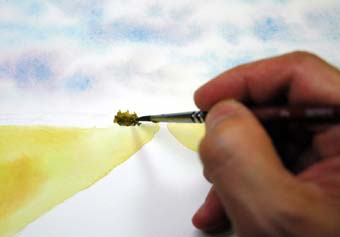 「水彩画の描き方」・風景画の描き方・遠景の木を描く