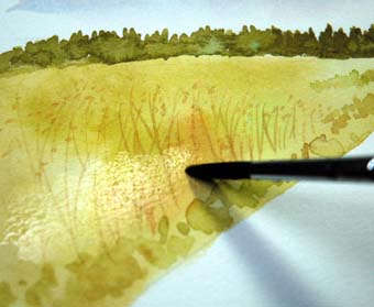 「水彩画の描き方」・風景画の描き方・水を塗る