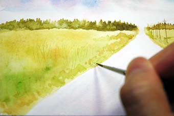 「水彩画の描き方」・風景画の描き方・草を描く