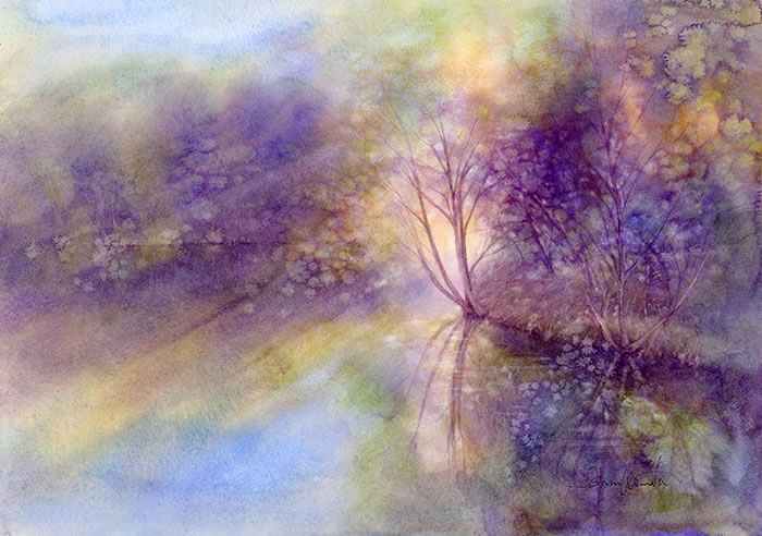 watercolor-lake-水彩画