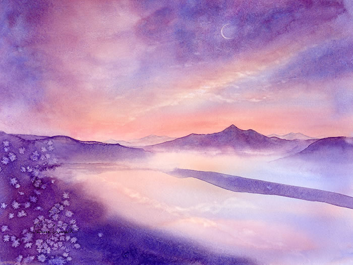 watercolor-lake-水彩画