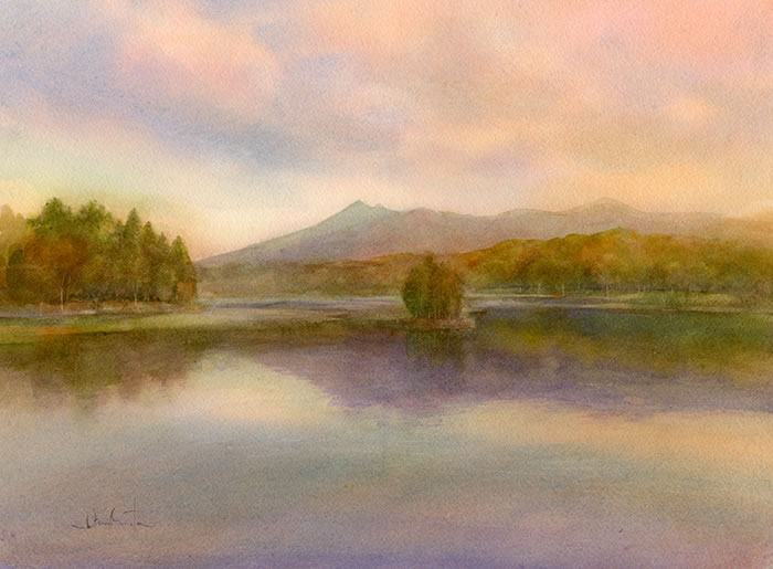 watercolor-lake-水彩画