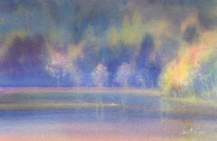 watercolor-lake-水彩画