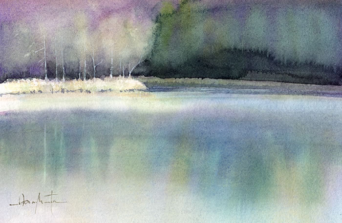 watercolor-lake-水彩画