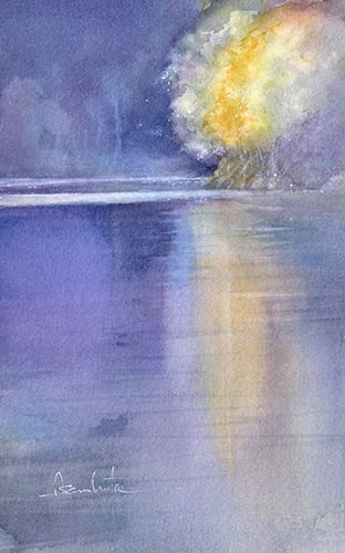 watercolor-lake-水彩画