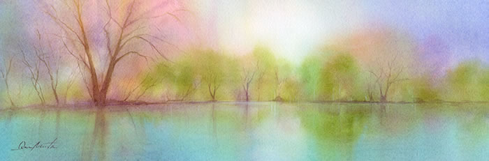 watercolor-lake-水彩画