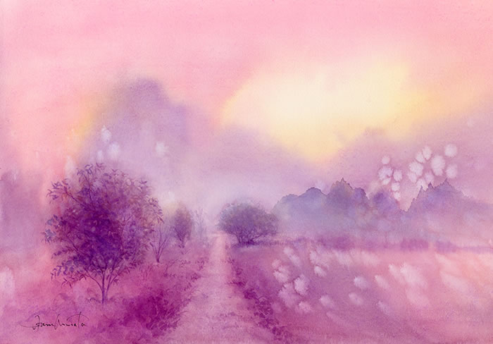 watercolor-road-水彩画