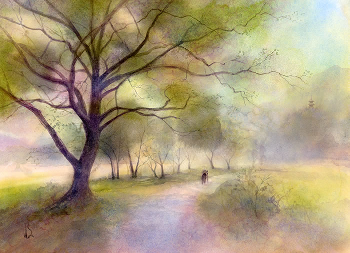 watercolor-road-水彩画