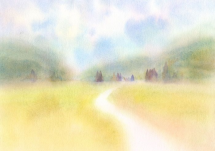 watercolor-road-水彩画