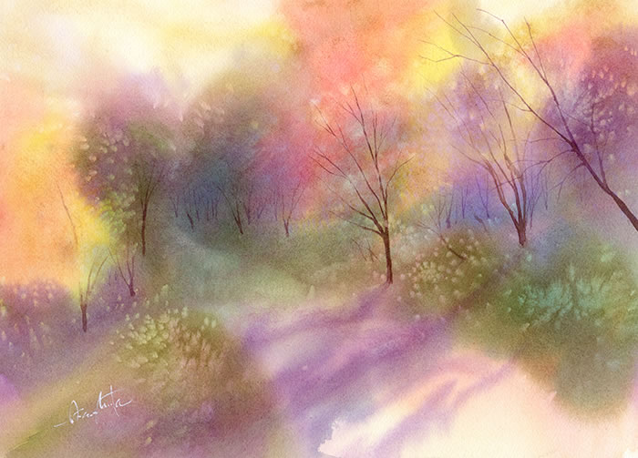 watercolor-road-水彩画